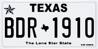 TX license plate BDR1910