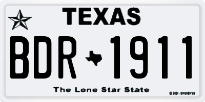 TX license plate BDR1911