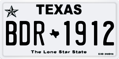 TX license plate BDR1912