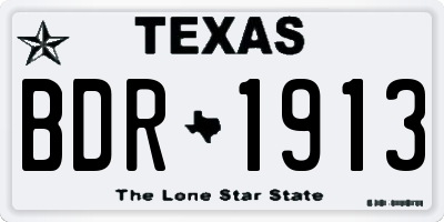 TX license plate BDR1913