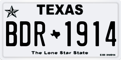 TX license plate BDR1914