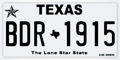 TX license plate BDR1915
