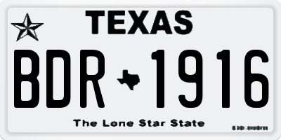 TX license plate BDR1916