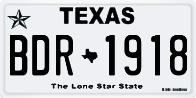 TX license plate BDR1918
