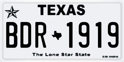 TX license plate BDR1919