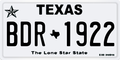 TX license plate BDR1922