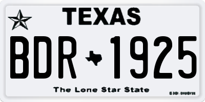 TX license plate BDR1925