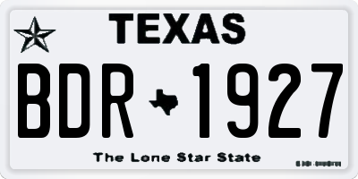 TX license plate BDR1927