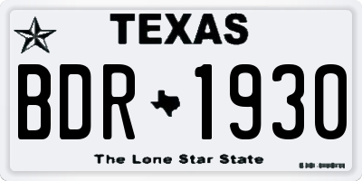 TX license plate BDR1930