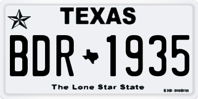 TX license plate BDR1935