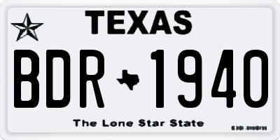 TX license plate BDR1940