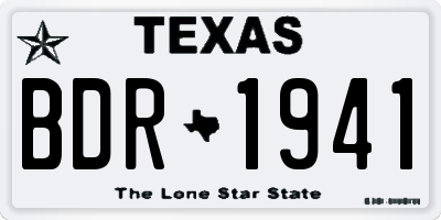 TX license plate BDR1941