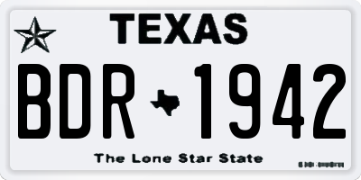 TX license plate BDR1942
