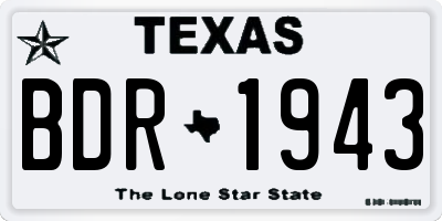 TX license plate BDR1943
