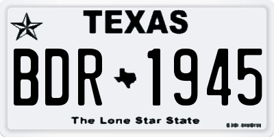 TX license plate BDR1945