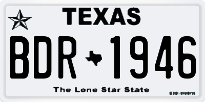 TX license plate BDR1946