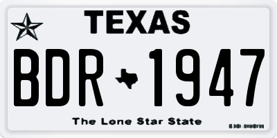 TX license plate BDR1947