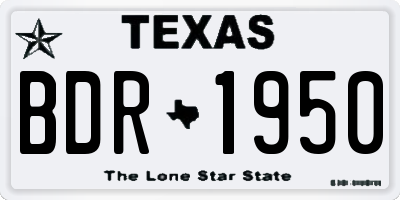 TX license plate BDR1950