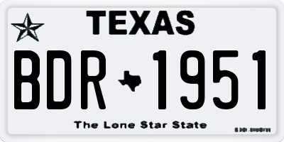 TX license plate BDR1951