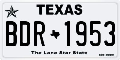 TX license plate BDR1953