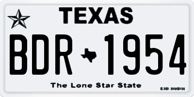 TX license plate BDR1954