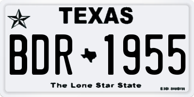 TX license plate BDR1955