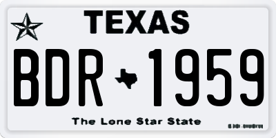 TX license plate BDR1959
