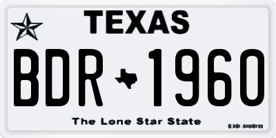 TX license plate BDR1960