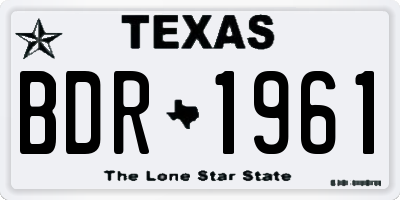 TX license plate BDR1961