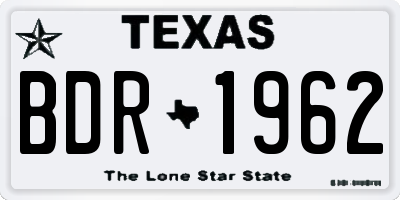 TX license plate BDR1962