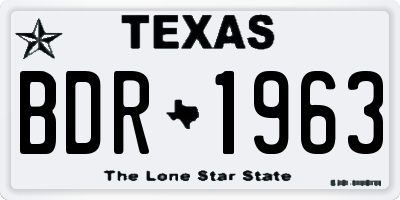 TX license plate BDR1963