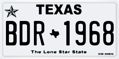 TX license plate BDR1968