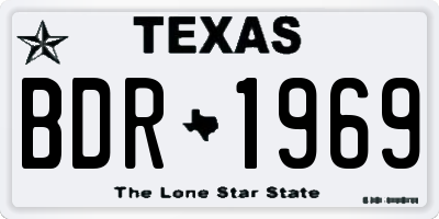 TX license plate BDR1969