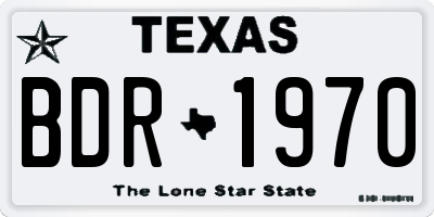 TX license plate BDR1970