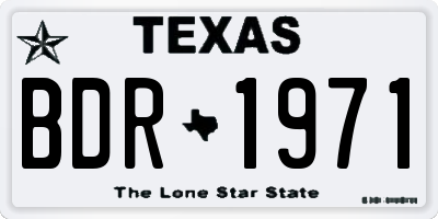 TX license plate BDR1971