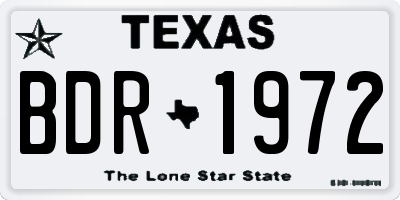 TX license plate BDR1972