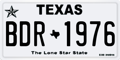 TX license plate BDR1976