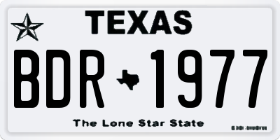 TX license plate BDR1977