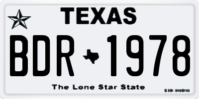 TX license plate BDR1978
