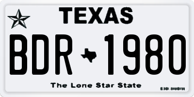 TX license plate BDR1980
