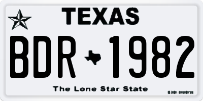 TX license plate BDR1982