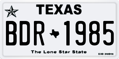 TX license plate BDR1985