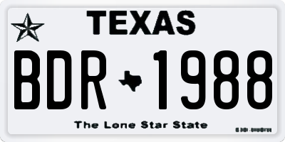 TX license plate BDR1988