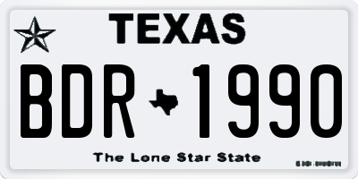 TX license plate BDR1990
