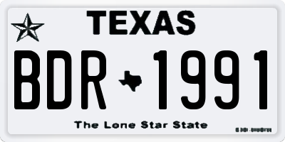TX license plate BDR1991