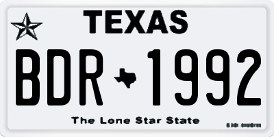 TX license plate BDR1992