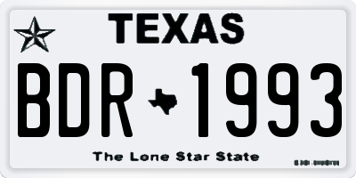 TX license plate BDR1993