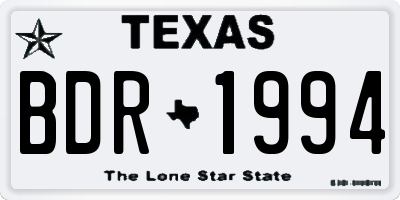 TX license plate BDR1994