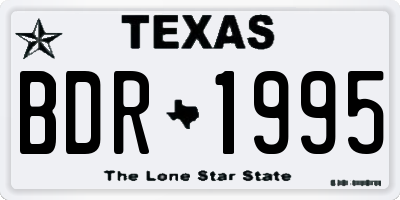 TX license plate BDR1995