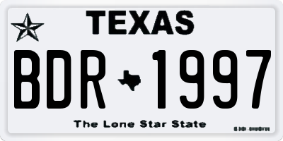 TX license plate BDR1997